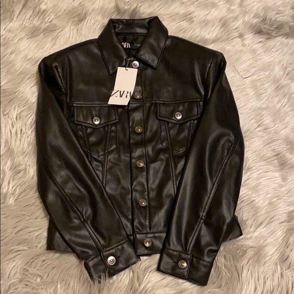 Zara Jackets & Blazers - NWT Zara Faux Leather Jacket Size Small